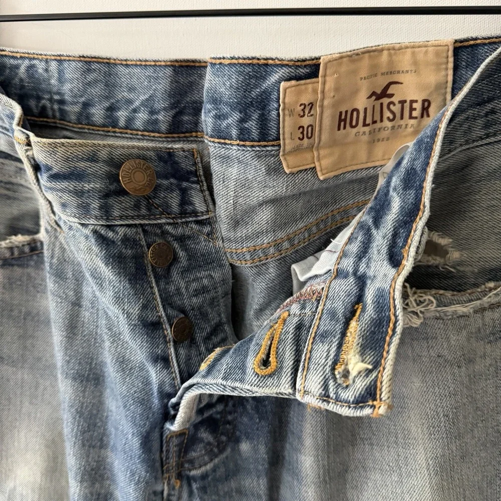 Hollister Hermosa Low Rise Bootcut Jeans Mens 32x30 Y2K Button Fly Medium Wash